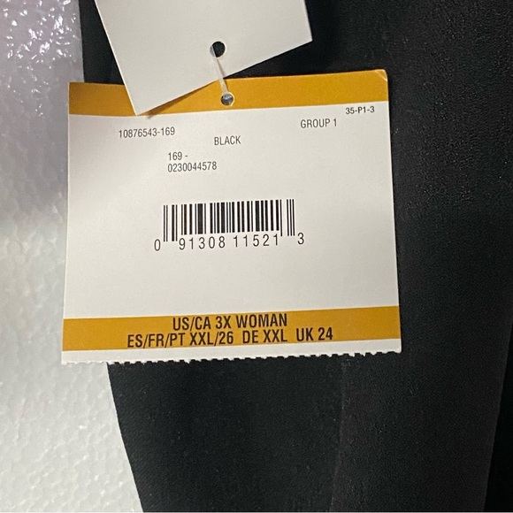 KASPER Pants Women Size 3X Black Elastic Waist Straight Leg Loose Pull On Slacks - Picture 7 of 8